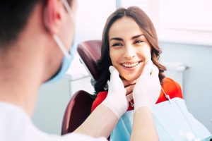 woman getting a dental checkup
